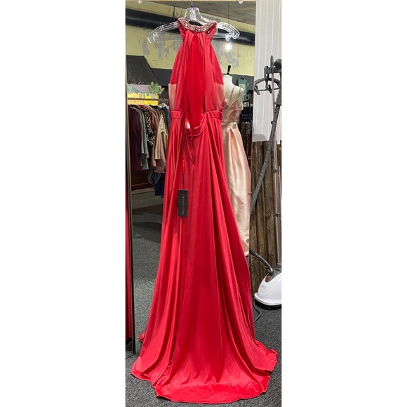 Halter Red Prom Dress - Picture 4 of 4
